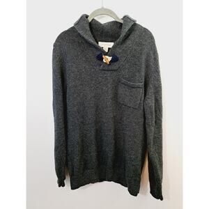 Frederik Anderson Copenhagen Wool Blend Sweater Collared, Toggle Closure Gray L